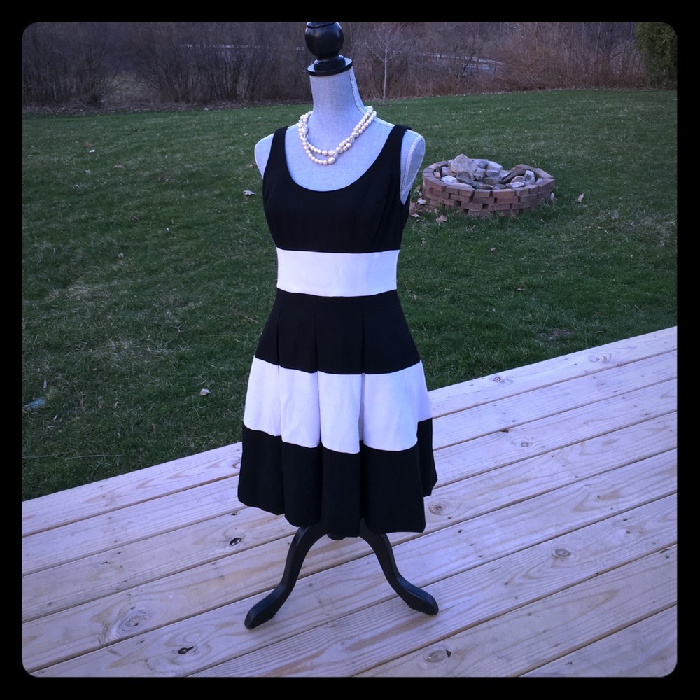 Ralph Lauren black and white striped dress